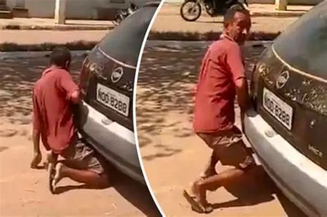 photos man caught inserting his penis into car exhaust pipe