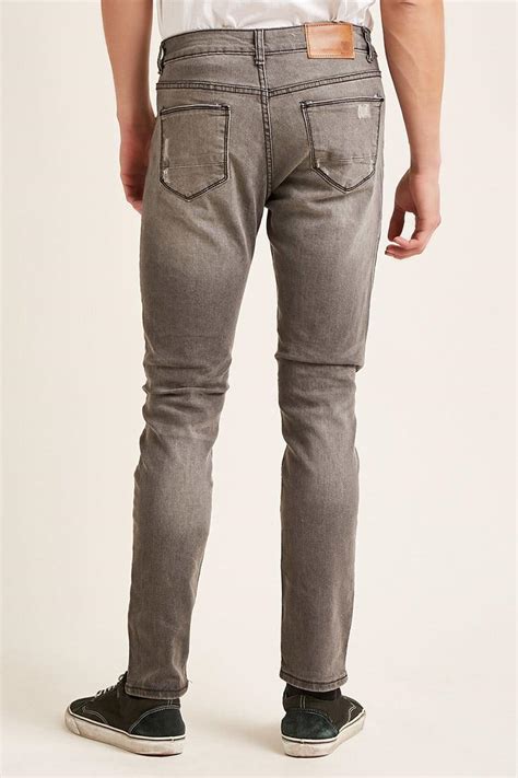 Forever 21 Denim Waimea Distressed Jeans In Grey Gray