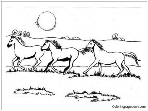 galloping horses coloring page  printable coloring pages