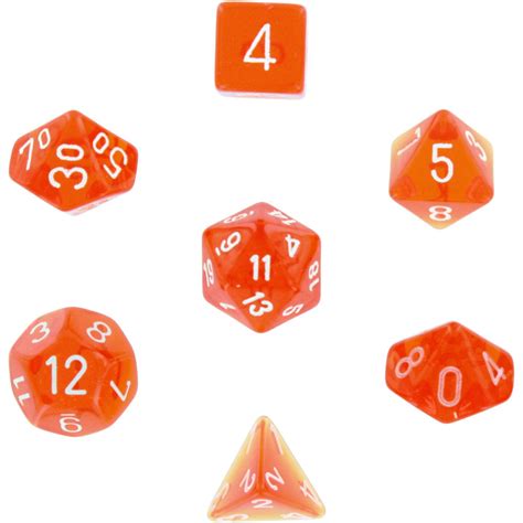 chessex polyhedral  die translucent chessex dice set orange