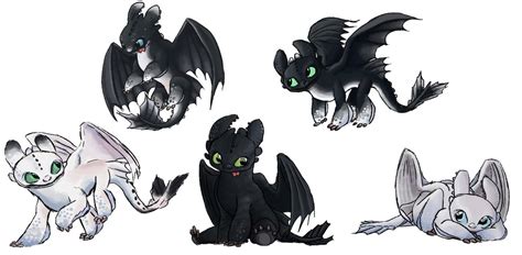 night fury  light fury babies limpiar wallpaper