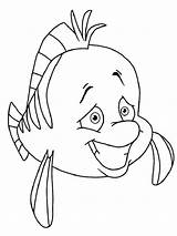Flounder Sirenetta Disneyclips Ariel Pesciolino Colorare Sheepish sketch template