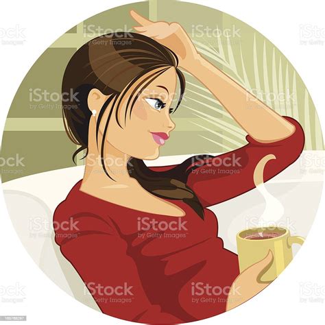 daydreamer stock illustration download image now brown hair women