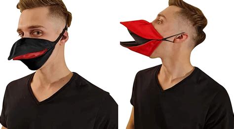 these duck bill face masks open and close with your jaw