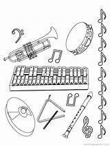 Instruments Coloring Musical Music Pages Kids Choose Board sketch template