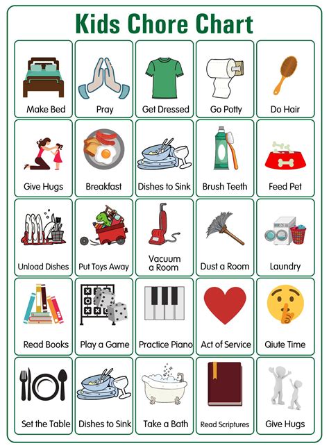 toddler chores clipart