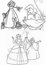 Cendrillon Cinderella Petits Fée Princesse sketch template