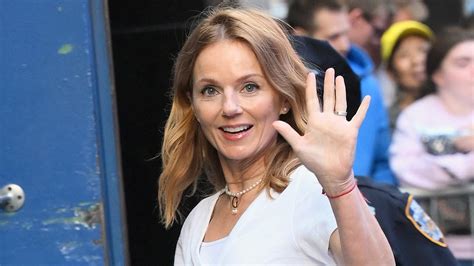 geri horner is the epitome of chic in her trademark all white ensemble