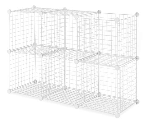 whitmor storage cubes stackable interlocking wire shelves set