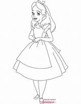 Alice Coloring Pages Wonderland Disney Color Standing Book Gif Disneyclips 1380 1080 Size sketch template