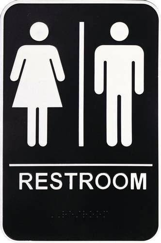 Hillman™ 6 X 9 Ada Men S And Women S Restroom Sign With Braille At