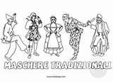 Maschere Tradizionali Carnevale Tuttodisegni Stampare Scrittura Bacheca Classiche sketch template