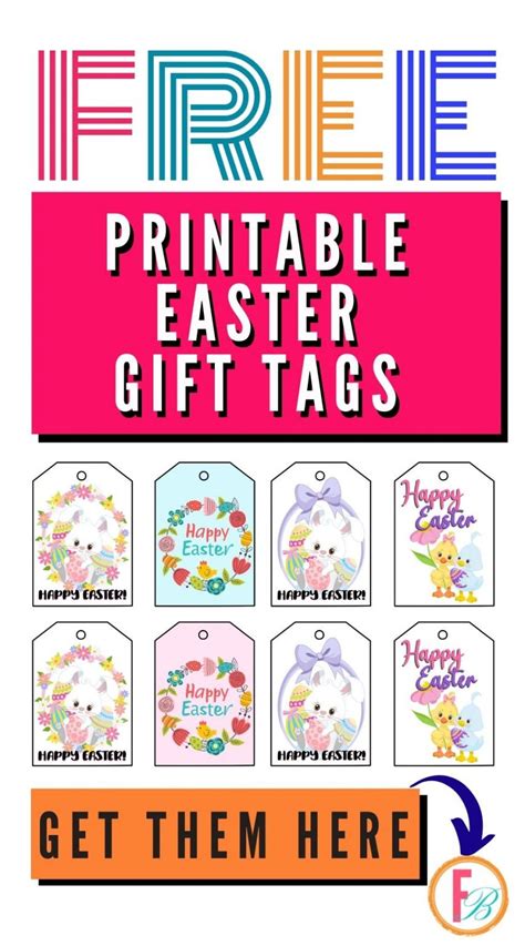 adorable  printable easter gift tags