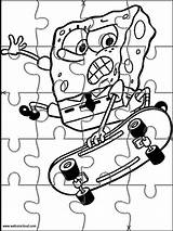 Esponja Spongebob Bebeazul Rompecabezas Recortar Puzzle Websincloud sketch template