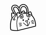Handbag Coloring Cat Purse Face Colorear Pages Coloringcrew Template sketch template