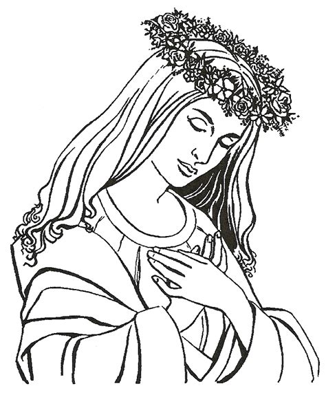 crowning  mary coloring pages