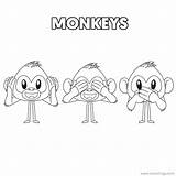 Monkeys Xcolorings sketch template
