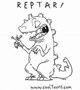 Coloring Pages Reptar Rugrats Kids Sheets Color Print Popular Colouring Cartoon Coloringhome Choose Board sketch template