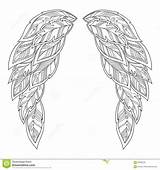 Feather Wings Coloring Pattern Book Indian Illustration Leaf Preview Cartoon sketch template
