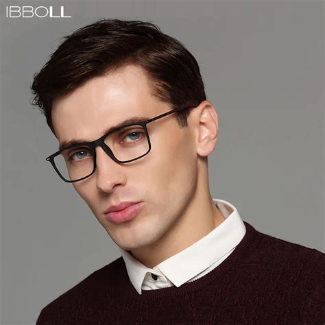 ibboll fashion eye glasses frames  men square optical glasses frame male transparent lens