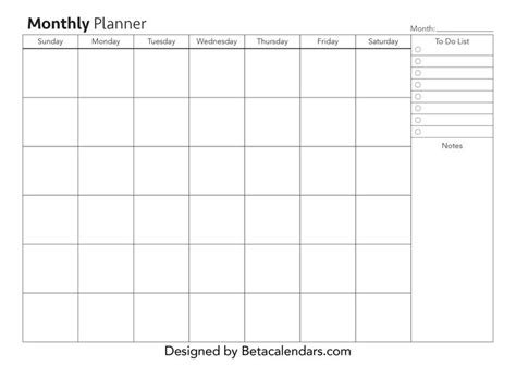 exceptional month   glance blank template  printable monthly