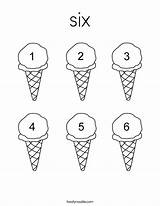 Coloring Six Ice Cream Pages Cones Twistynoodle Noodle Print Printable Twisty Built California Usa Outline sketch template