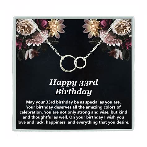 happy  birthday gift necklace double circle interlocking etsy