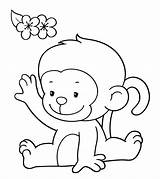 Monkey Coloring Pages Printable Animal Cute Kids Momjunction sketch template
