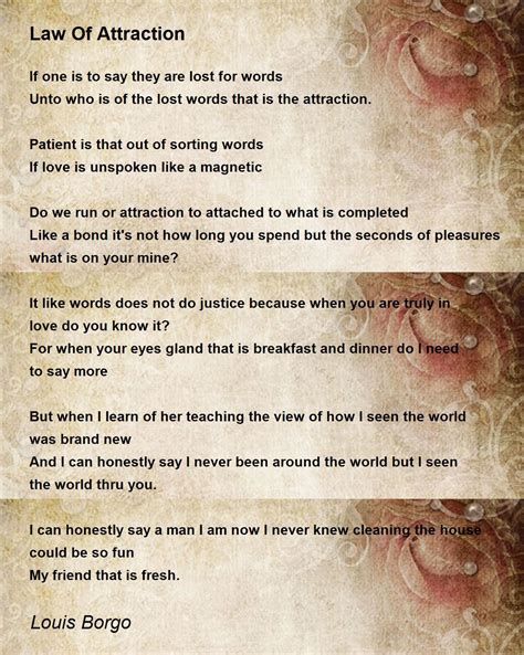 law of attraction poem by louis borgo poem hunter