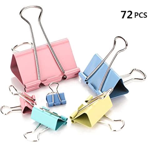 fireboomoon binder clips assorted sizes multicolor   pack metal