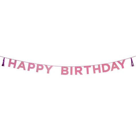 pink happy birthday banner  metres pink birthday party etsy