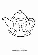 Teekanne Ausmalbild Ausmalen Teapot Haushaltsgeraete Haushalt Kochtopf Haushaltsgeräte Ausdrucken sketch template