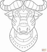 Stier Buffalo Dieren Sabres Supercoloring Colorare sketch template