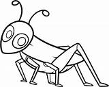Grasshopper Ant Coloring Kids Drawing Colouring Pages Clipartmag Insect sketch template