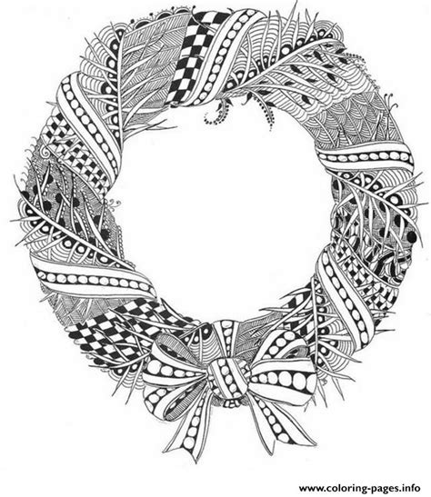 christmas adult wreath coloring pages printable