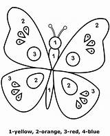 Butterfly Number Color Numbers Coloring Worksheets Printable Easy Children Worksheet Topcoloringpages Print sketch template