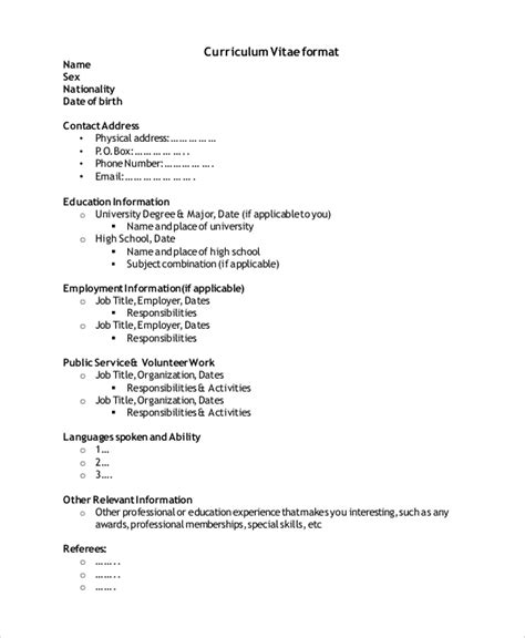 sample job resume templates  ms word