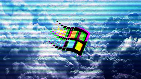 壁纸 蒸汽波 20世纪90年代 Windows 95 Windows 98 云彩 1602x901 Abouzir