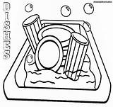Dishes Coloring Pages Drawing Sink Dirty Getdrawings Print Colorings sketch template