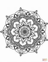 Coloring Mandala Flower Pages Printable sketch template