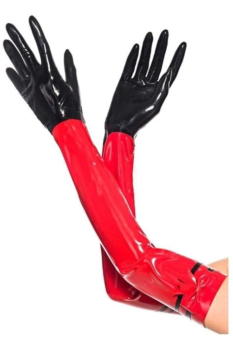 Latex Sexy Costumes Accessories Latex Rubber Glued Gloves In Sexy