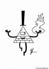 Bill Cipher Coloring Falls Pages Gravity Base Fire Printable Template Sketch Print Deviantart sketch template