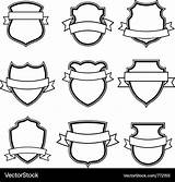 Shield Ribbon Vector Collection Set Royalty sketch template