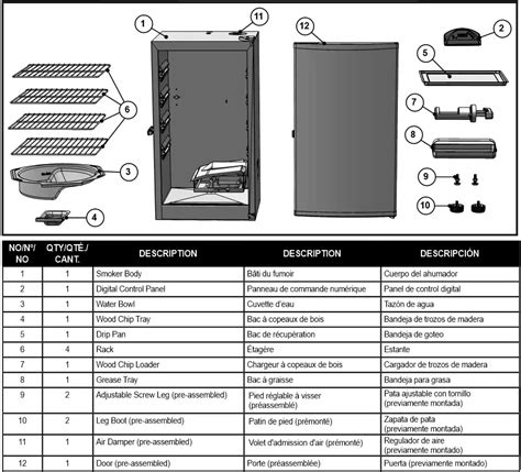 masterbuilt electric smoker manual user guide assembly instructions