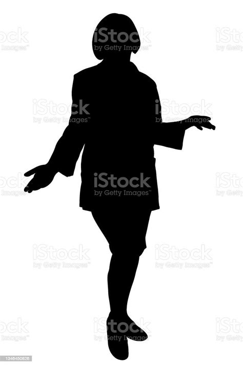 silhouette of a woman spreading her arms stock illustration download