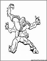 Coloring Ben Pages Ben10 Four Fourarms Arms Alien Print Force Fun Monster sketch template