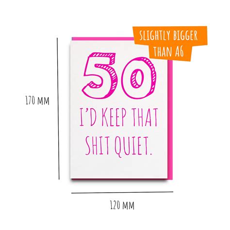 Funny 50th Birthday Card For Her Rude 50th Birthday Card Etsy