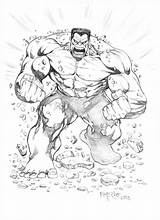 Hulk Red Coloring Pages Deviantart Comments Coloringhome sketch template