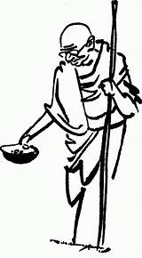 Gandhi Mahatma Gandhiji Laxman Democracy Clipartmag Beggar Insurance Pinclipart Caricature sketch template