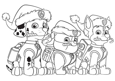 printable paw patrol christmas coloring pages copy  paw